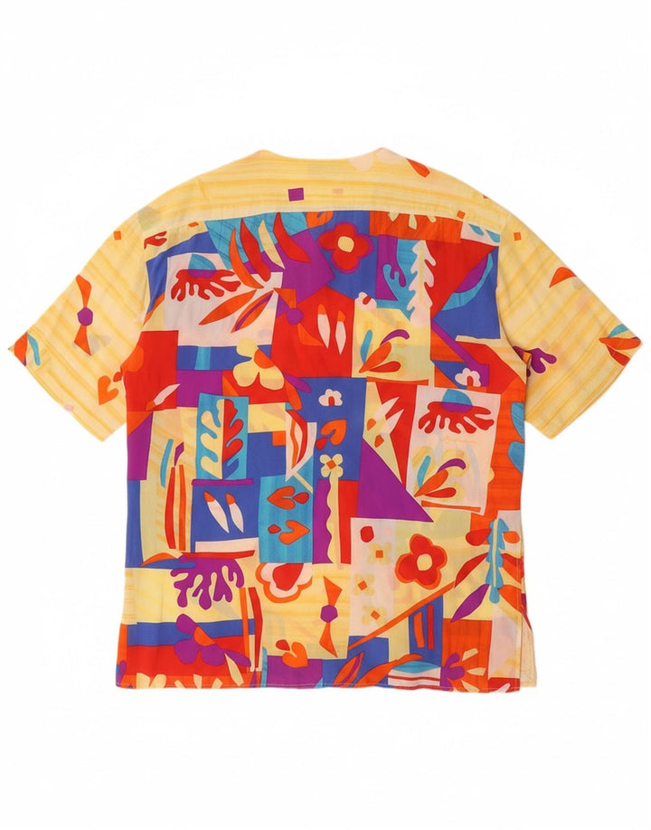 VINTAGE Womens See Through Shirt Blouse IT 46 Large Multicoloured Floral