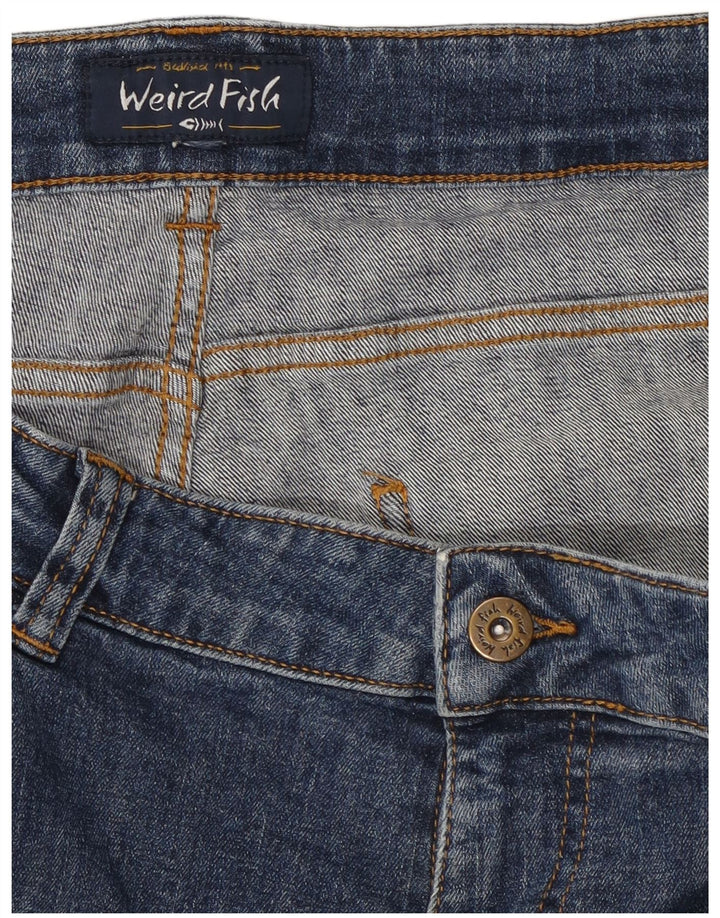 WEIRD FISH Mens Denim Shorts W38 XL Blue Cotton