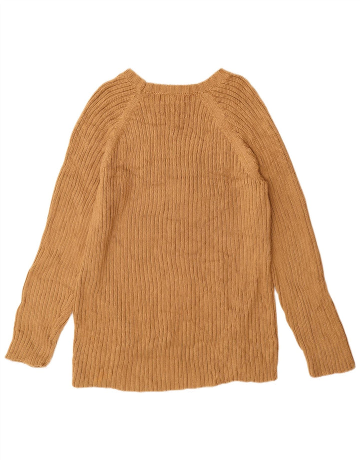 MICHAEL KORS Dame Longline Boat Neck Jumper Sweater UK 18 XL Beige