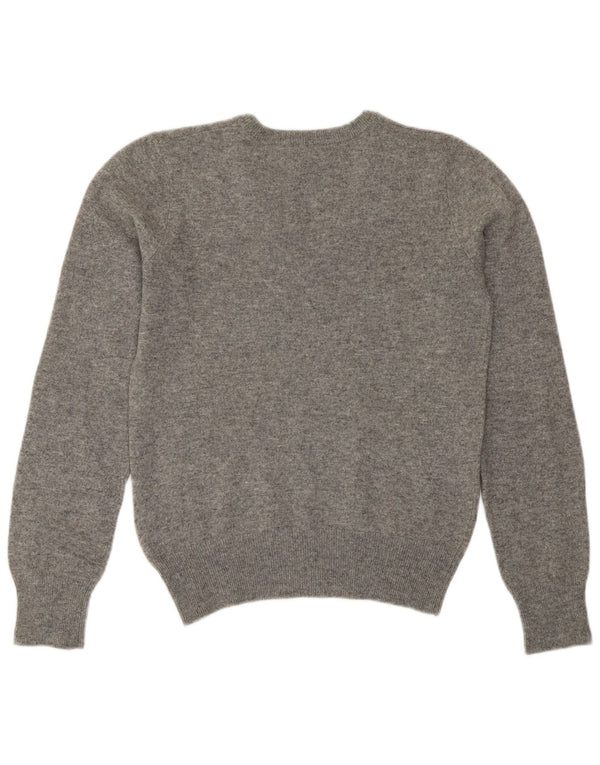 GANT Womens Crop V-hals sweater UK 10 Small Grey Wool