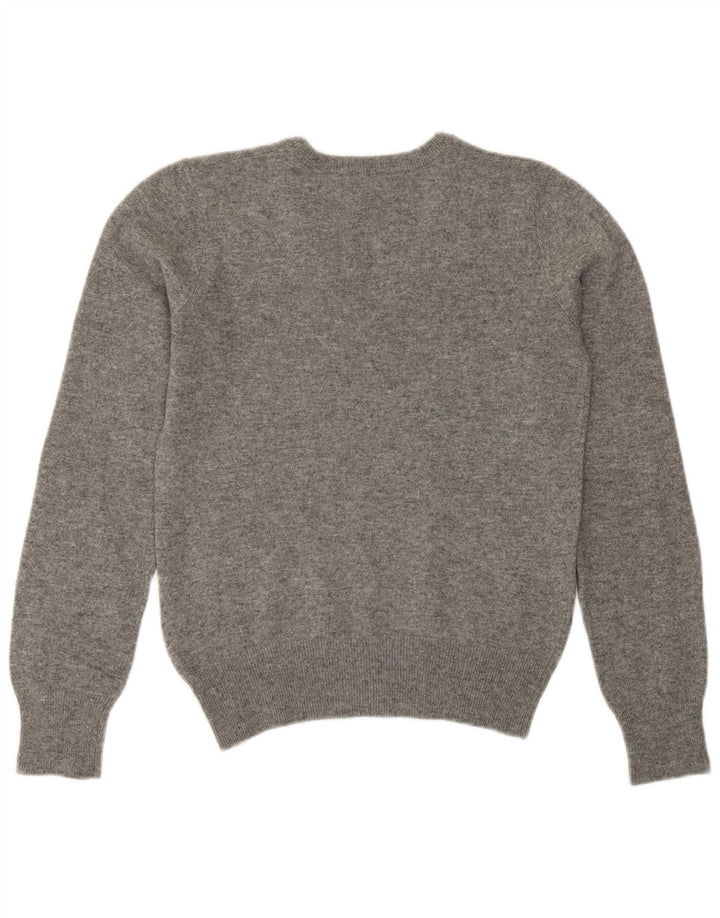 GANT Womens Crop V-hals sweater UK 10 Small Grey Wool