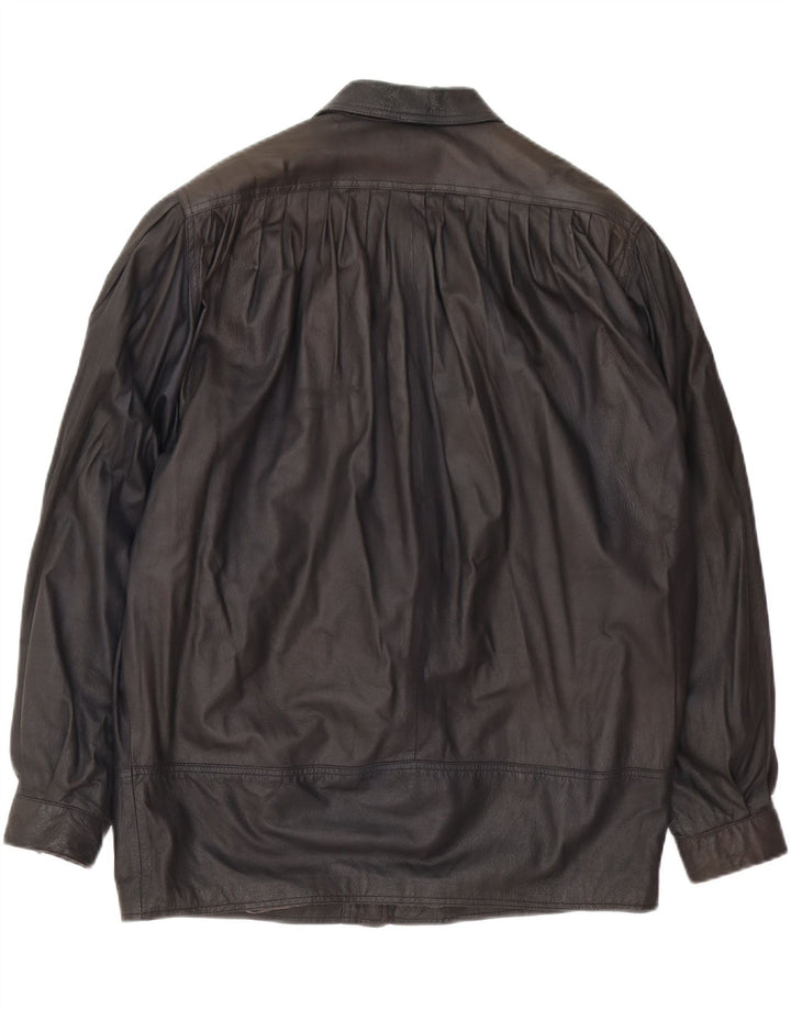 CONBIPEL Dame Oversized Læderjakke UK 18 XL Brun Læder