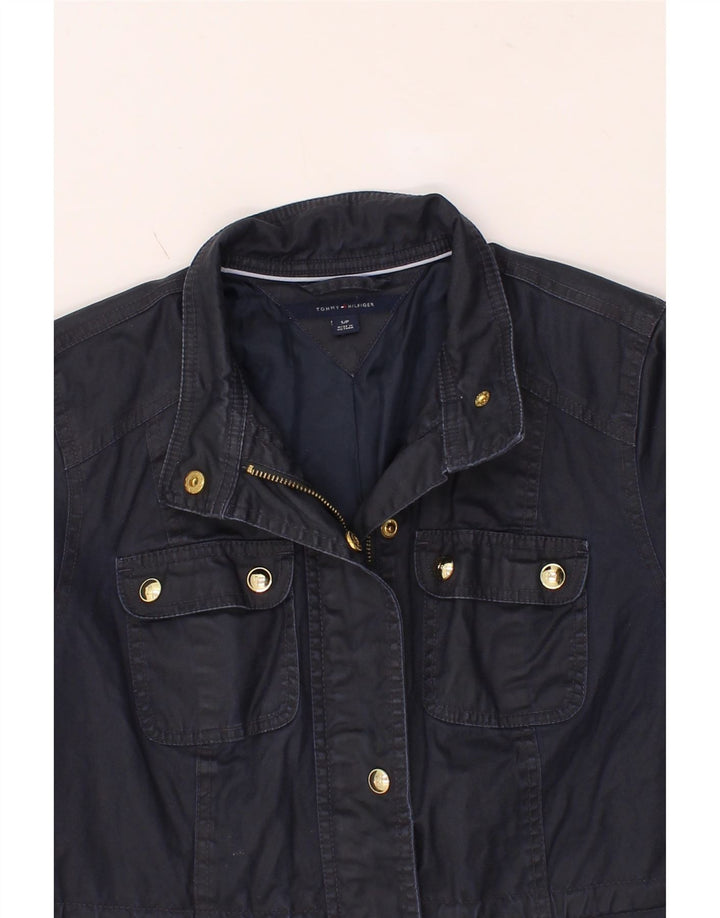 TOMMY HILFIGER Womens Utility Jacket UK 10 Small Navy Blue Polyester Vintage Tommy Hilfiger and Second-Hand Tommy Hilfiger from Messina Hembry 