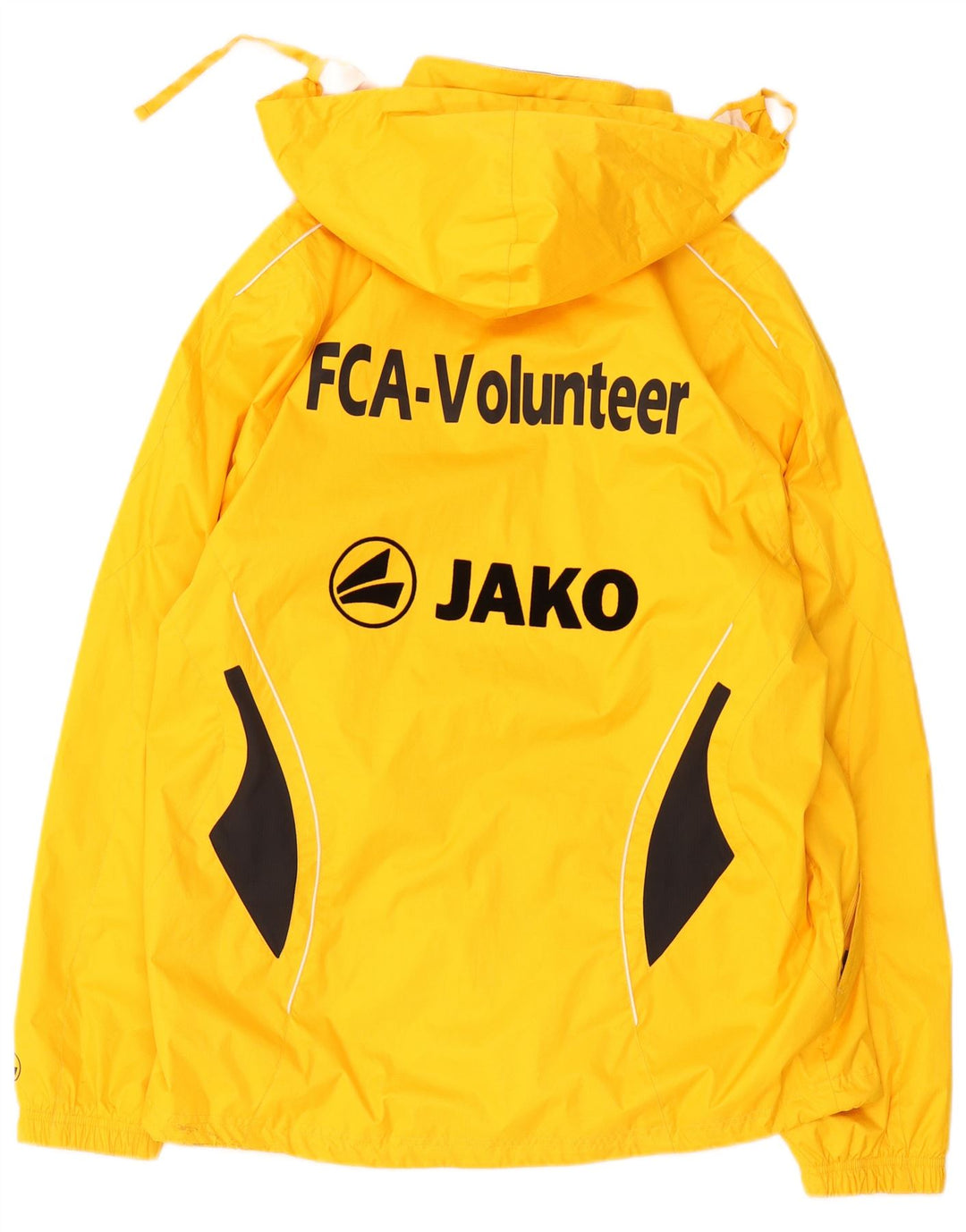 Jako Herre grafisk regnjakke med hætte UK 38 Medium Yellow Colourblock