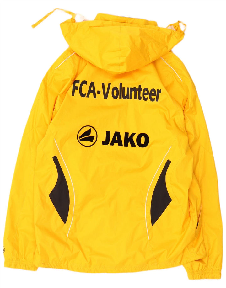 Jako Herre grafisk regnjakke med hætte UK 38 Medium Yellow Colourblock