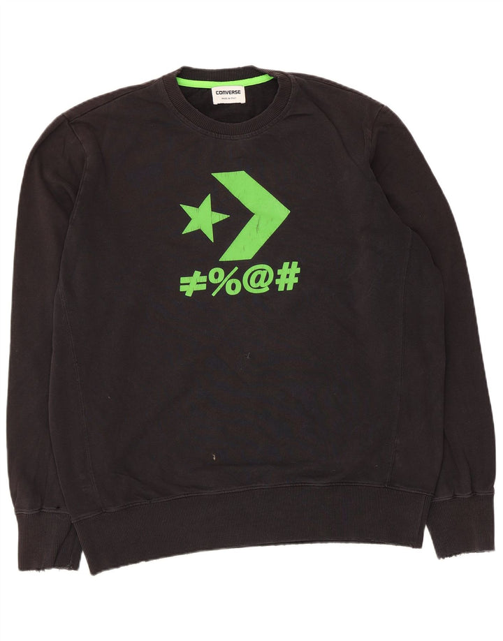 Converse grafisk sweatshirt til mænd, stor sort