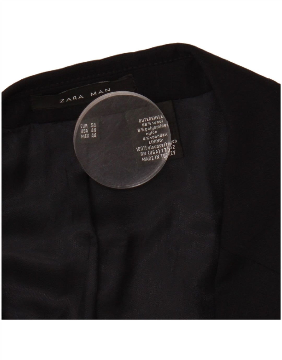 ZARA Herre 2-knaps blazerjakke EU 54 XL Marineblå Uld