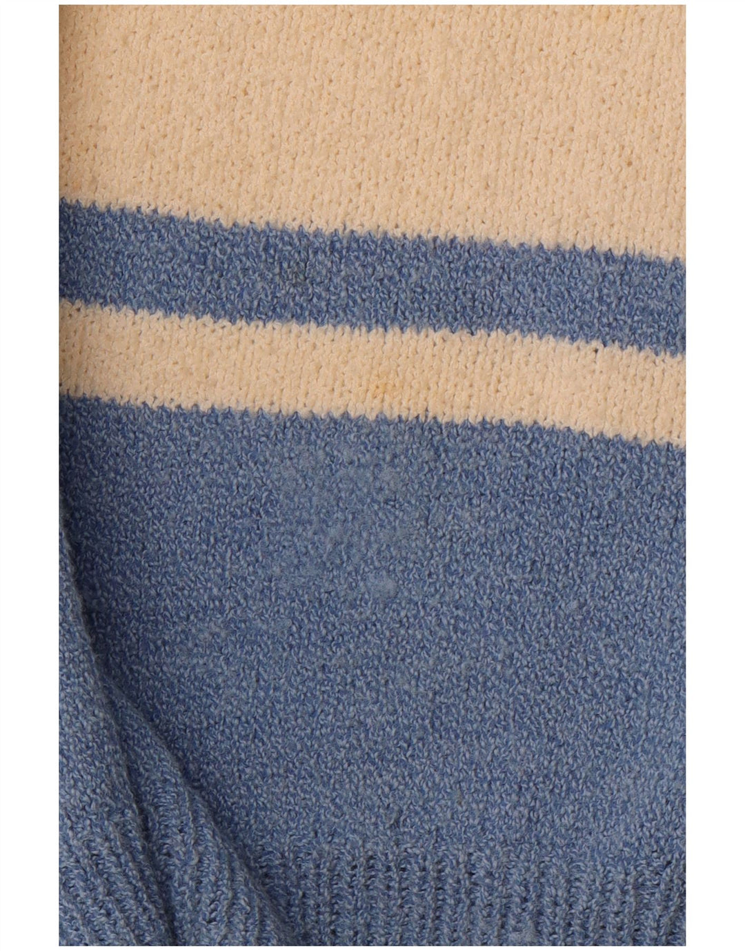 VINTAGE Herre V-hals sweater Stor blå farveblok