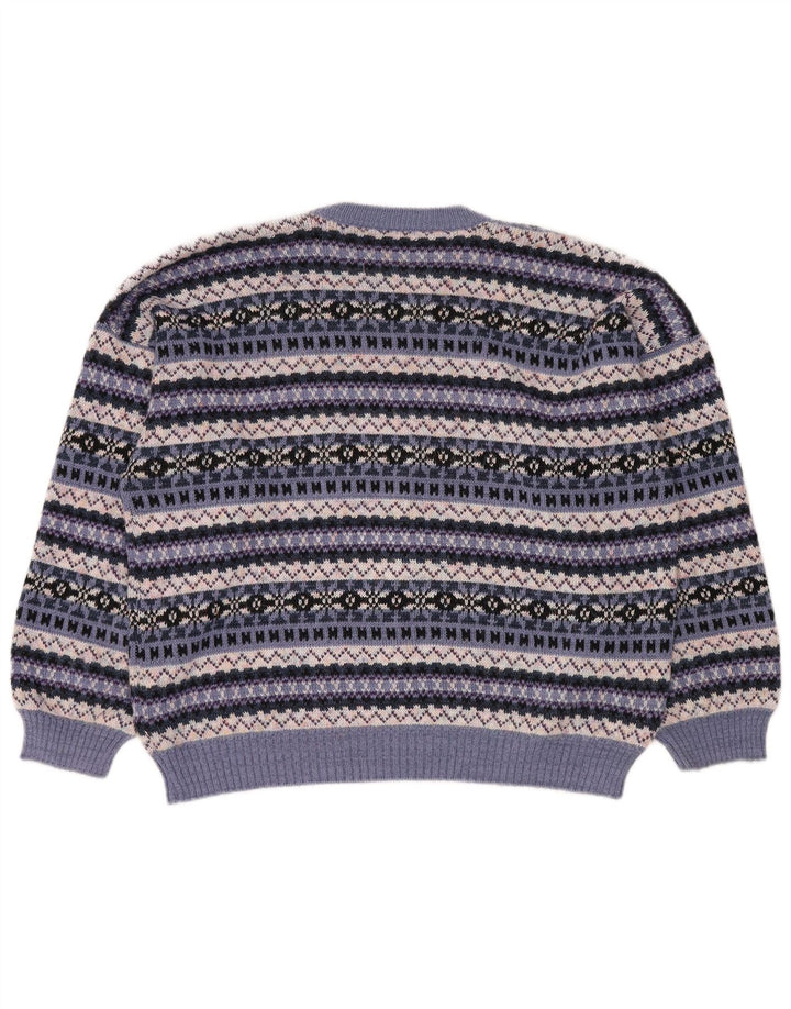 Vintage dame sweater med rund hals DK 18 XL flerfarvet Fair Isle