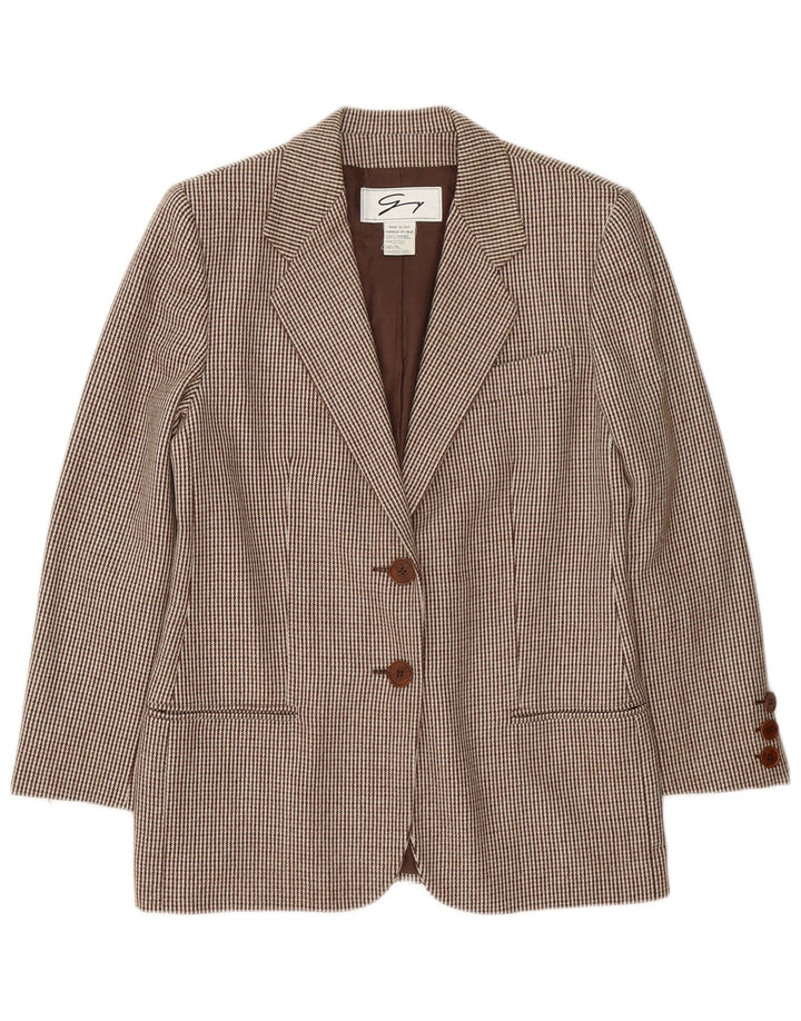 Genny Womens 2-knaps 2-delt nederdelsæt UK 14 Medium W32 Brown Houndstooth