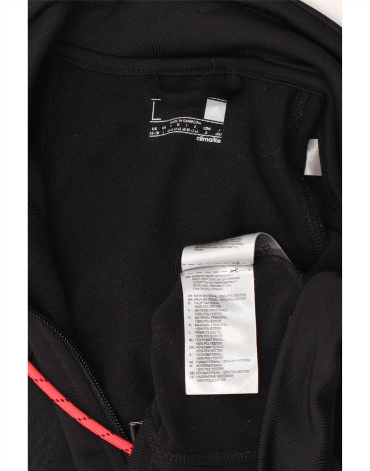 Adidas Womens Regular Fit Tracksuit Top Jacket UK 16/18 Large Black