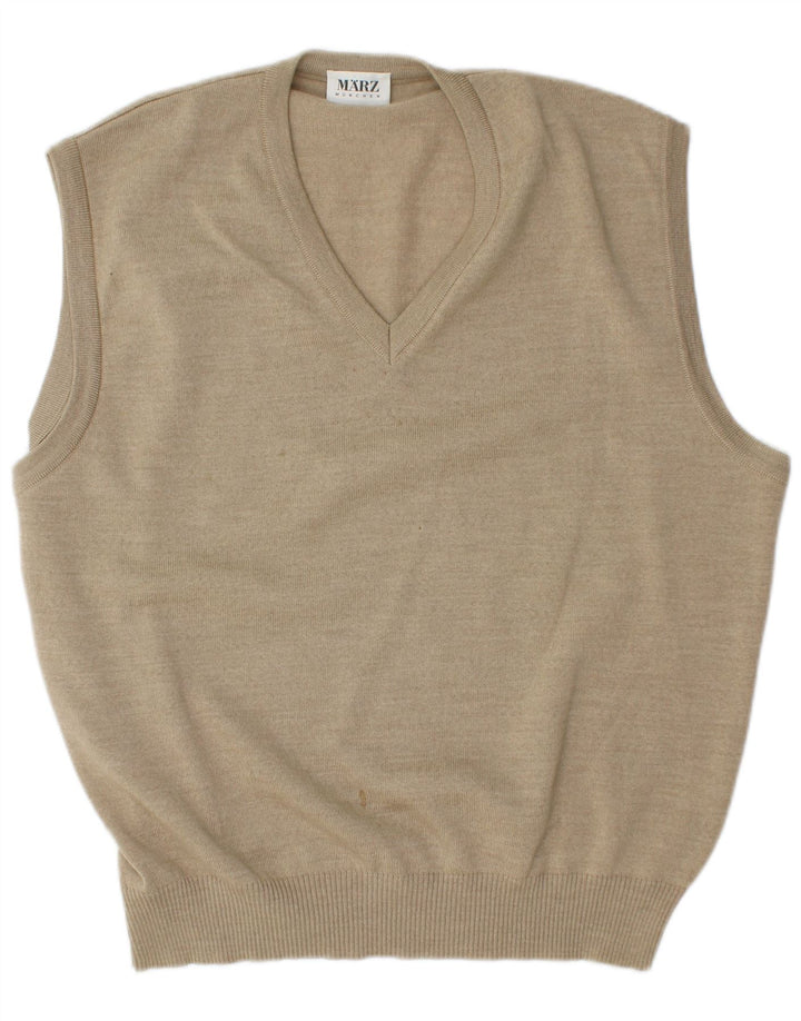 Marz Herrevest Tank Top EU 56 XL Beige Ny Uld