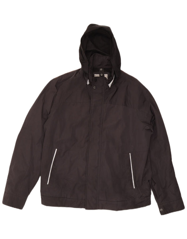Geox Herre Respira Hooded Bomber Jacket UK 46 3XL Sort Polyamid
