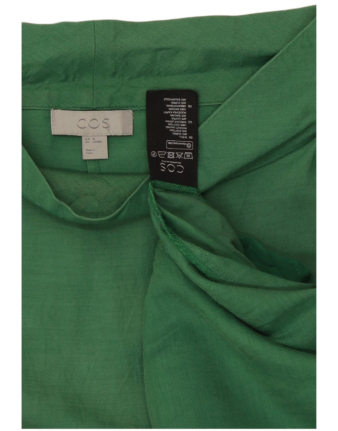 Cos Dame Skede Kjole EU 38 Medium Green Cupro