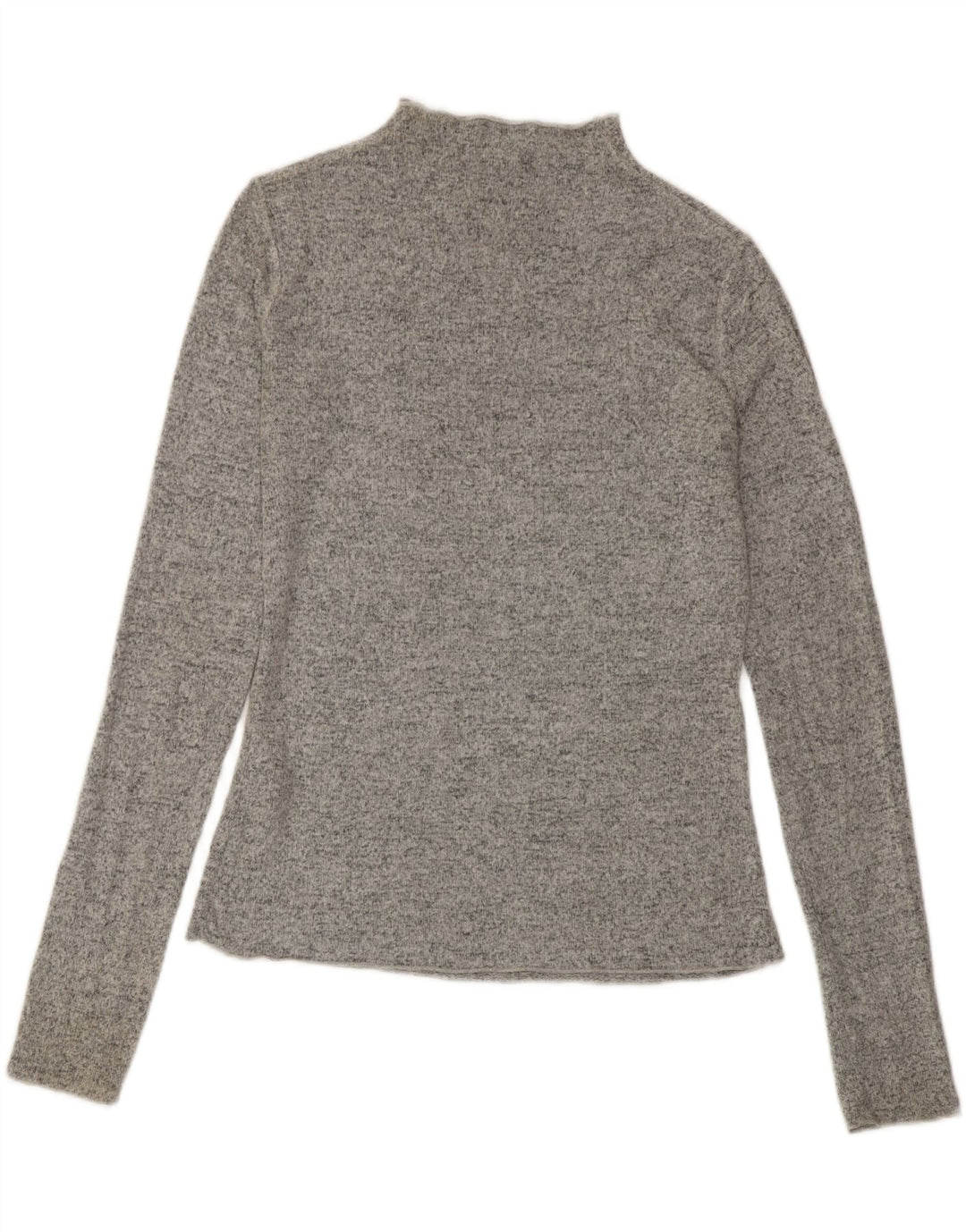 Zara Dame Top Langærmet UK 10 Small Grå Flecked Viscose