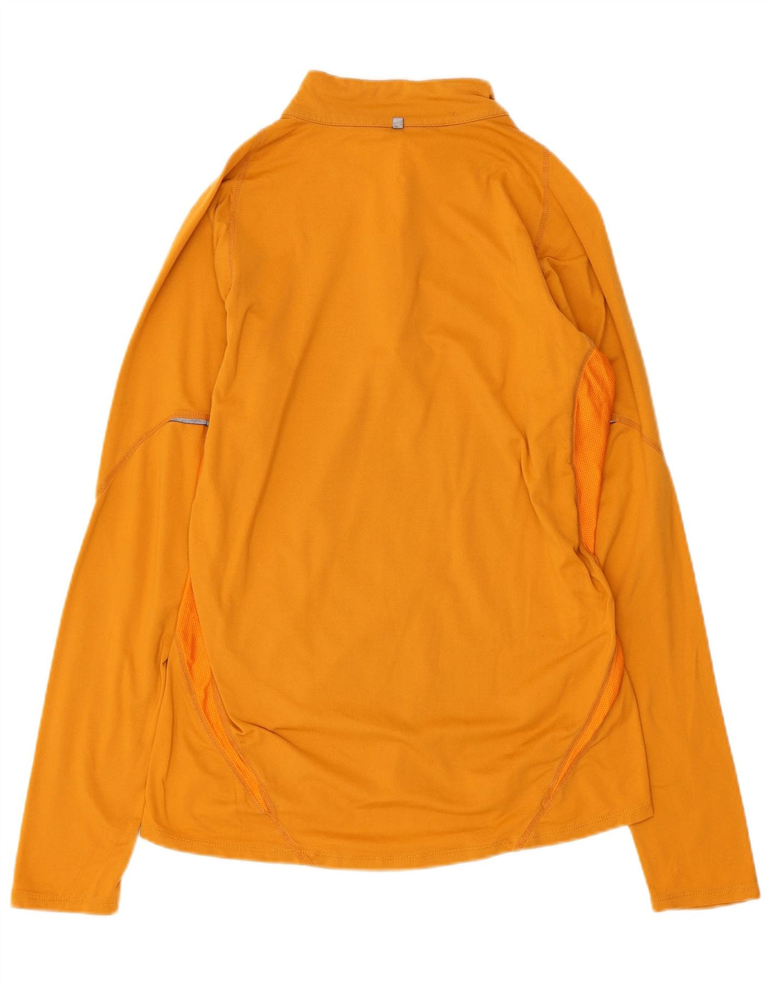 NIKE Dame Dri Fit Pullover med lynlås-hals Træningsdragt Top UK 10 Lille Gul