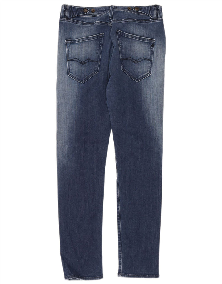 Replay Dame Pilar Slim Jeans W26 L28 Blå Bomuld