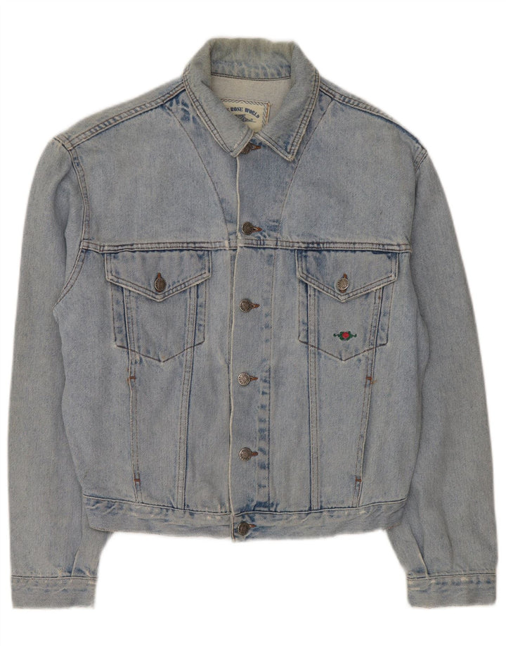 CHARRO Dame Oversized Denim Jacket UK 10 Small Blue Cotton