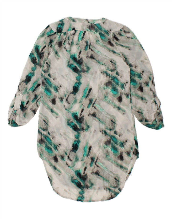 MOSSIMO Womens Abstract Pattern Long Sleeve Shift Dress UK 10 Small Grey Vintage Mossimo and Second-Hand Mossimo from Messina Hembry 