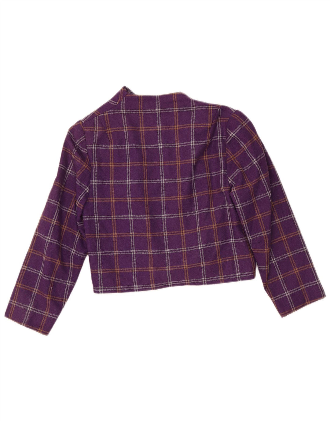 VINTAGE Bolero-jakke til kvinder UK 10 Small Purple Check