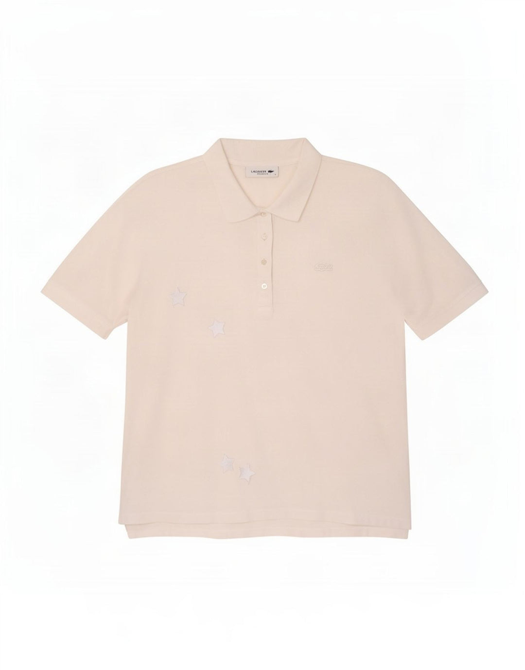 Lacoste Dame afslappet pasform poloskjorte UK 14 Medium hvid bomuld