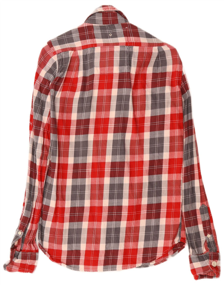SUPERDRY Flanellskjorte til mænd Lille rød ternet bomuld