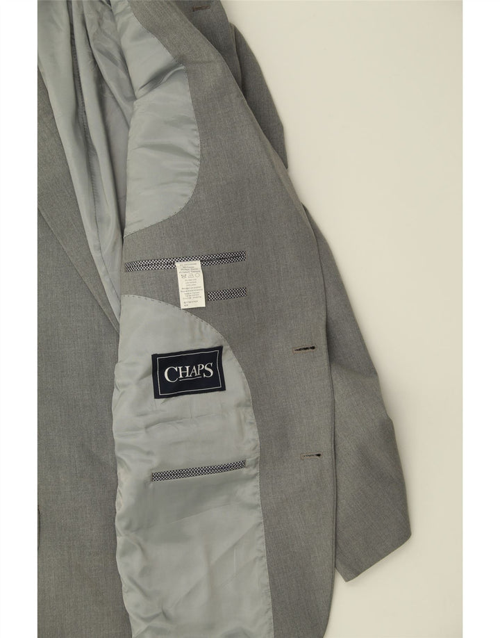 CHAPS Mens 2 Button Blazer Jacket UK 42 XL Grey Polyester Vintage Chaps and Second-Hand Chaps from Messina Hembry 