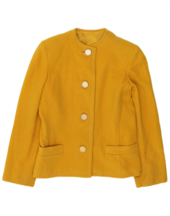 Vintage dame 4-knaps blazerjakke UK 10 Small Yellow