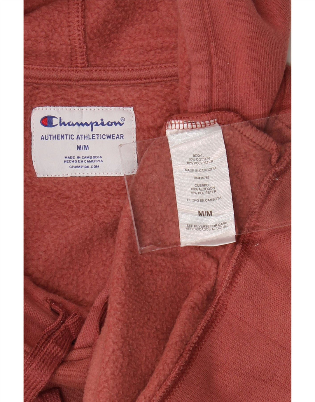 CHAMPION Dame oversized hættetrøje trøje UK 14 Medium rødbrun bomuld