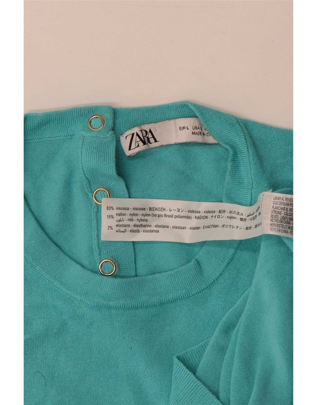 Zara Dame Vest Tank Top UK 14 Large Blue Viscose