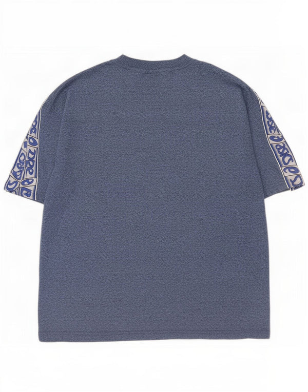 Asics Herre Regular Graphic T-Shirt Top Large Blue Colourblock