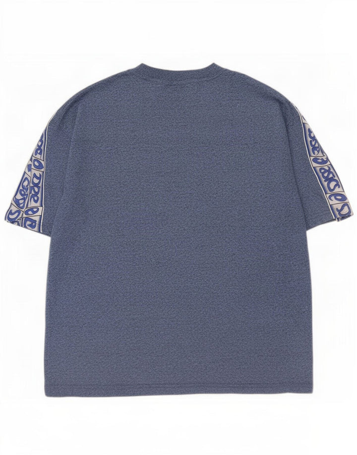 Asics Herre Regular Graphic T-Shirt Top Large Blue Colourblock