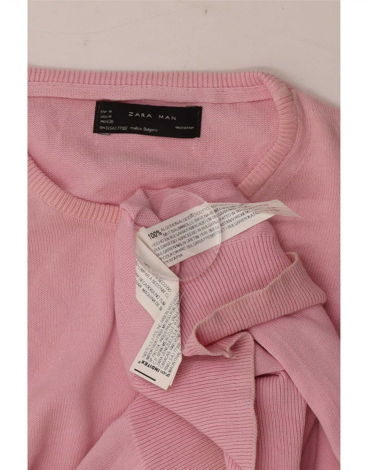 Zara Herre trøjetrøje med rund hals Medium Pink Bomuld