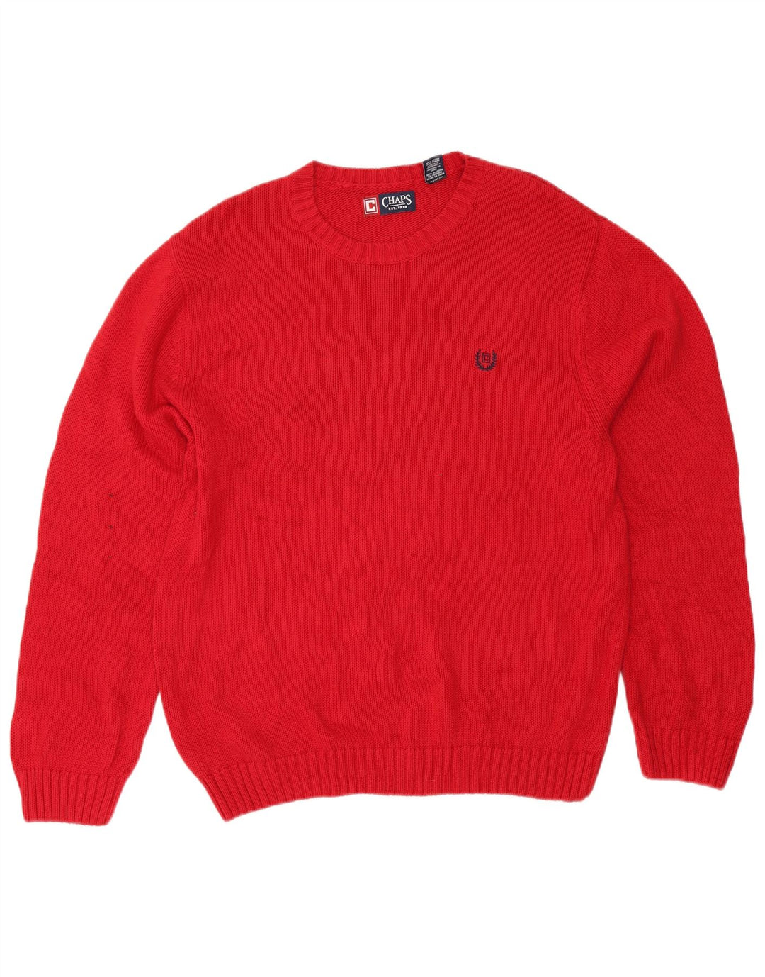 Chaps Herre Crew Neck Jumper Sweater Stor Rød Bomuld