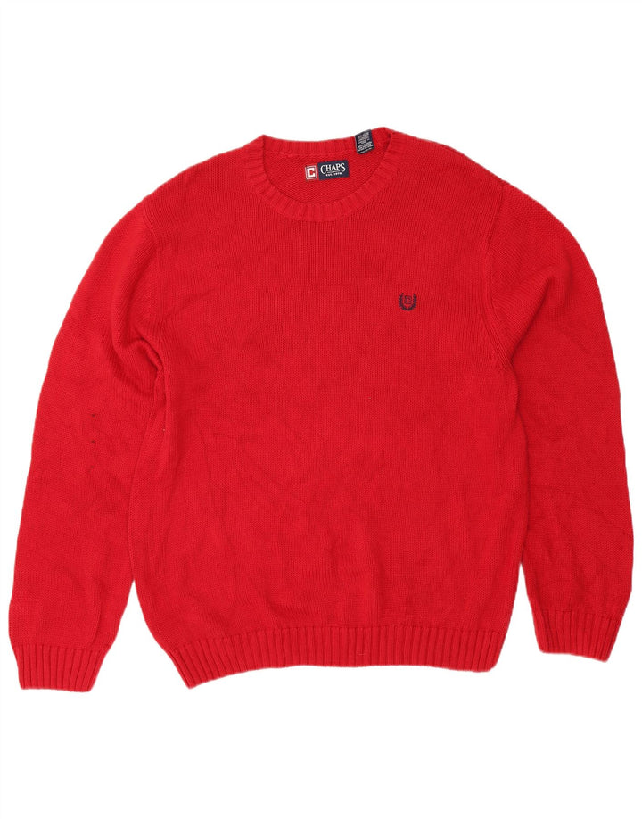 Chaps Herre Crew Neck Jumper Sweater Stor Rød Bomuld