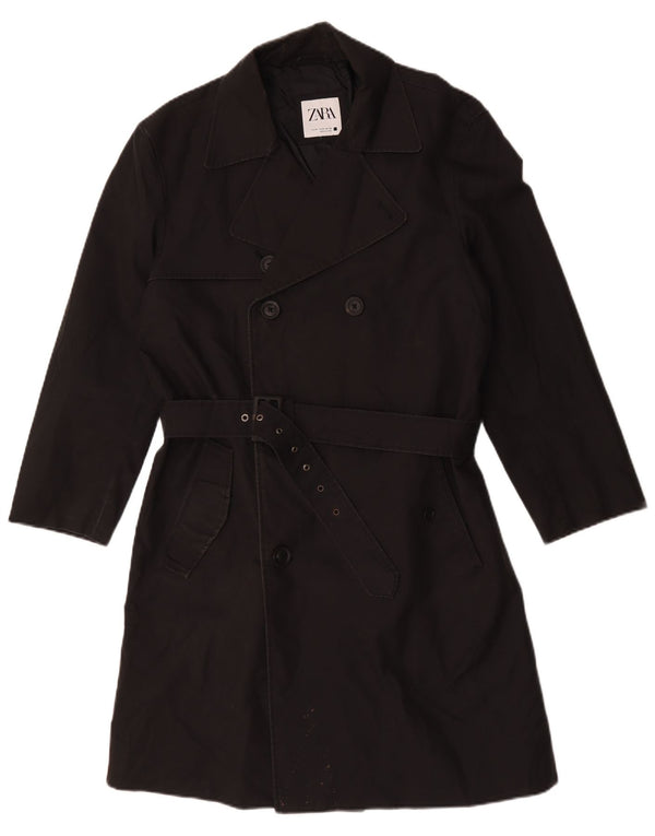 Zara Trench Coat til mænd UK 38 Medium Sort Polyester