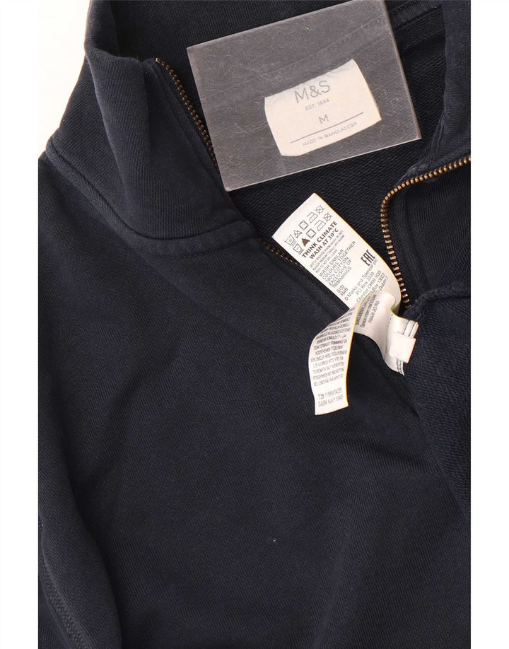 Marks & Spencer Sweatshirt med lynlås til mænd Medium marineblå bomuld
