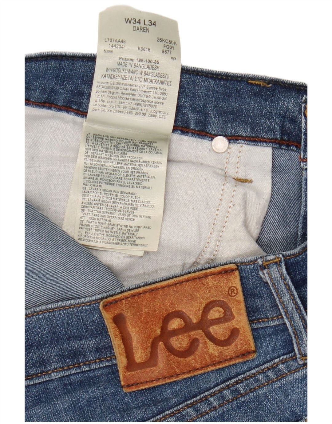 Lee Dame Daren Straight Jeans W34 L29 Blå Bomuld