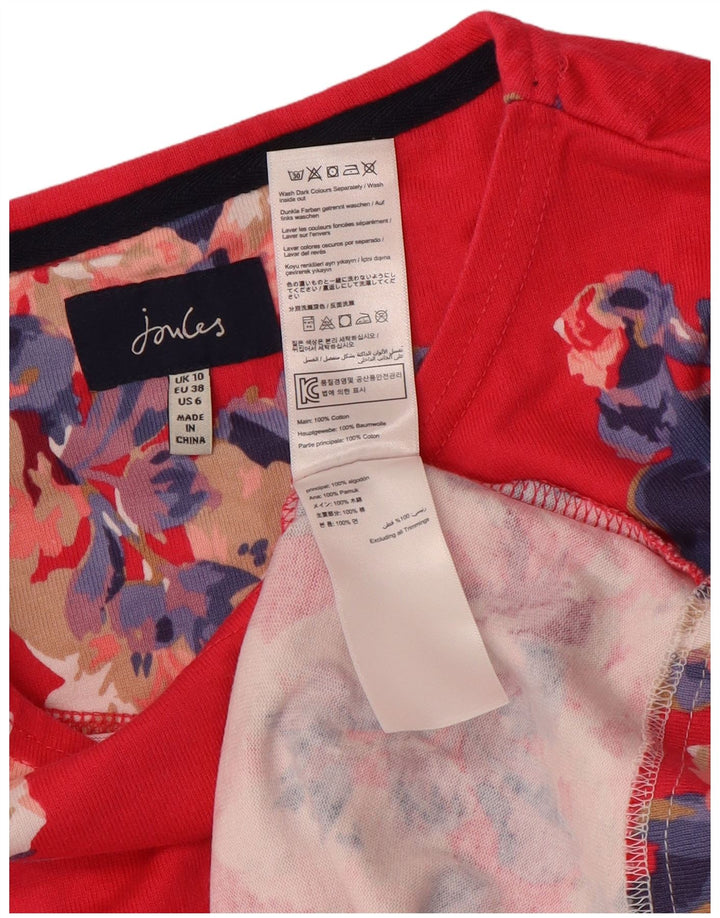 Joules Dame Top Langærmet UK 10 Small Pink Floral Bomuld