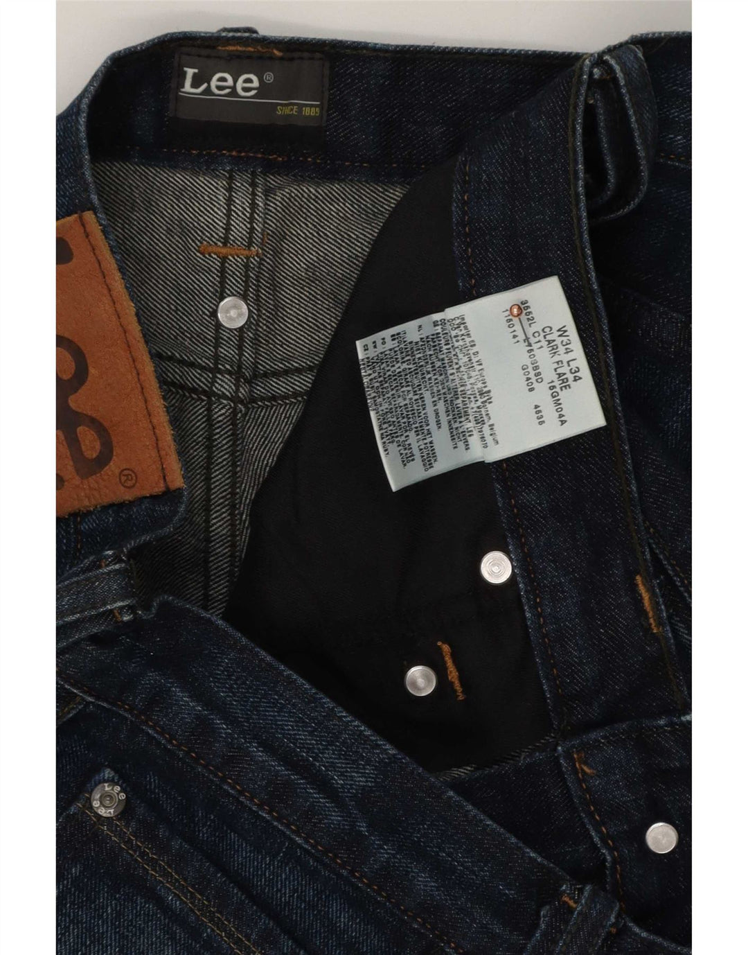 Lee Herre Clark Flared Jeans W34 L31 Marineblå Bomuld