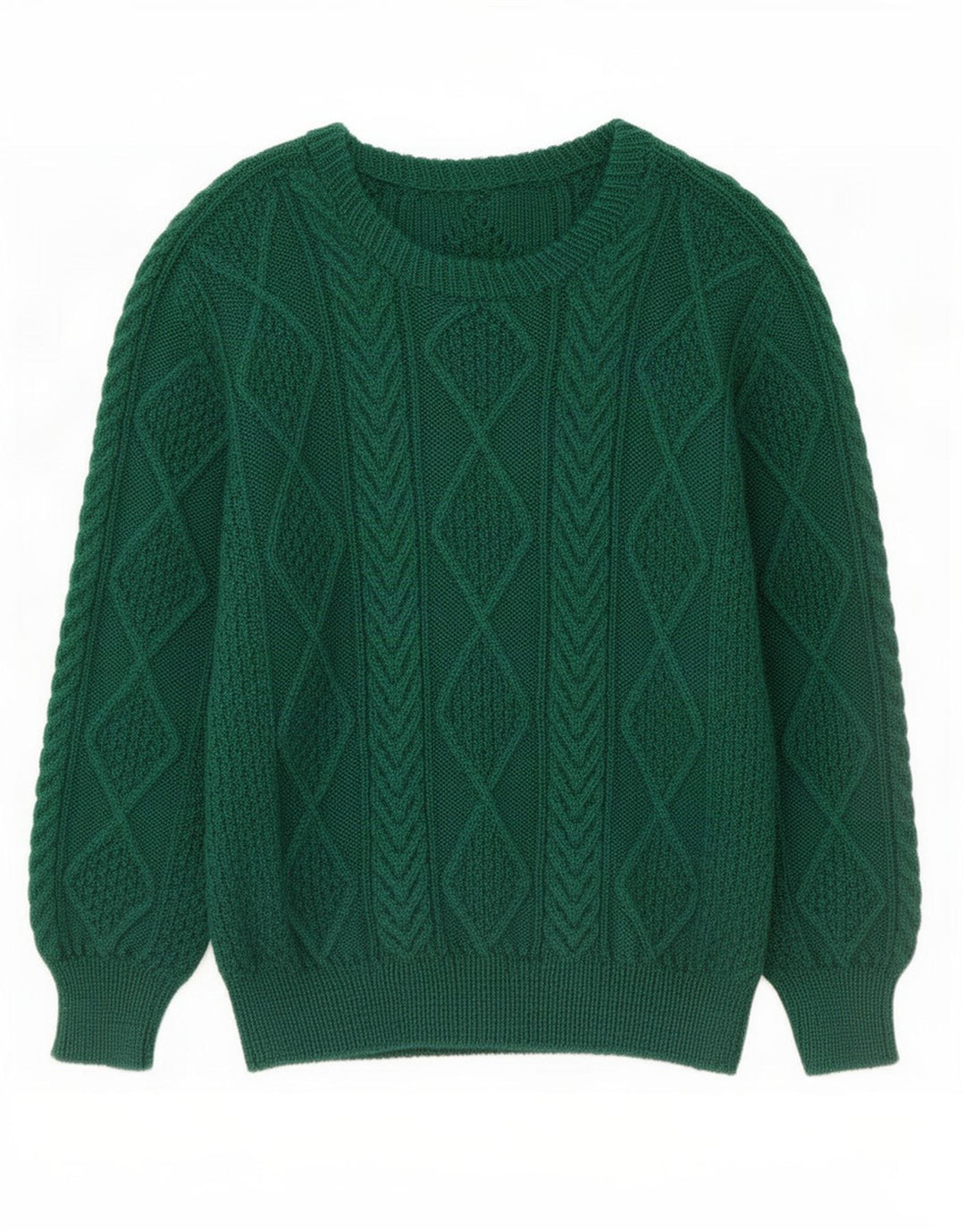 Vintage herre sweater med rund hals, medium grøn