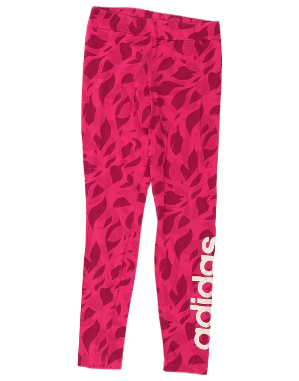 ADIDAS Grafiske Leggings til piger 14-15 år Pink Blomsterbomuld