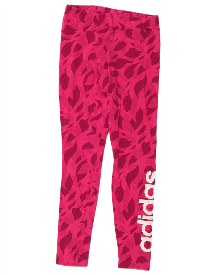 ADIDAS Grafiske Leggings til piger 14-15 år Pink Blomsterbomuld