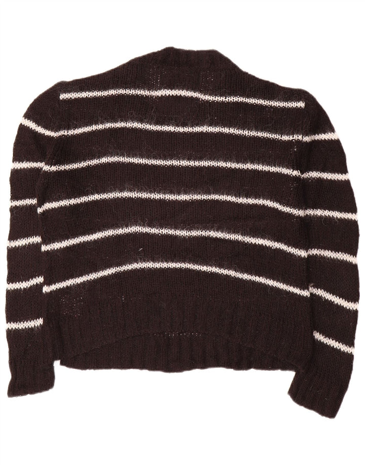Superdry Sweater med rund hals til kvinder UK 10 Lille sort stribet