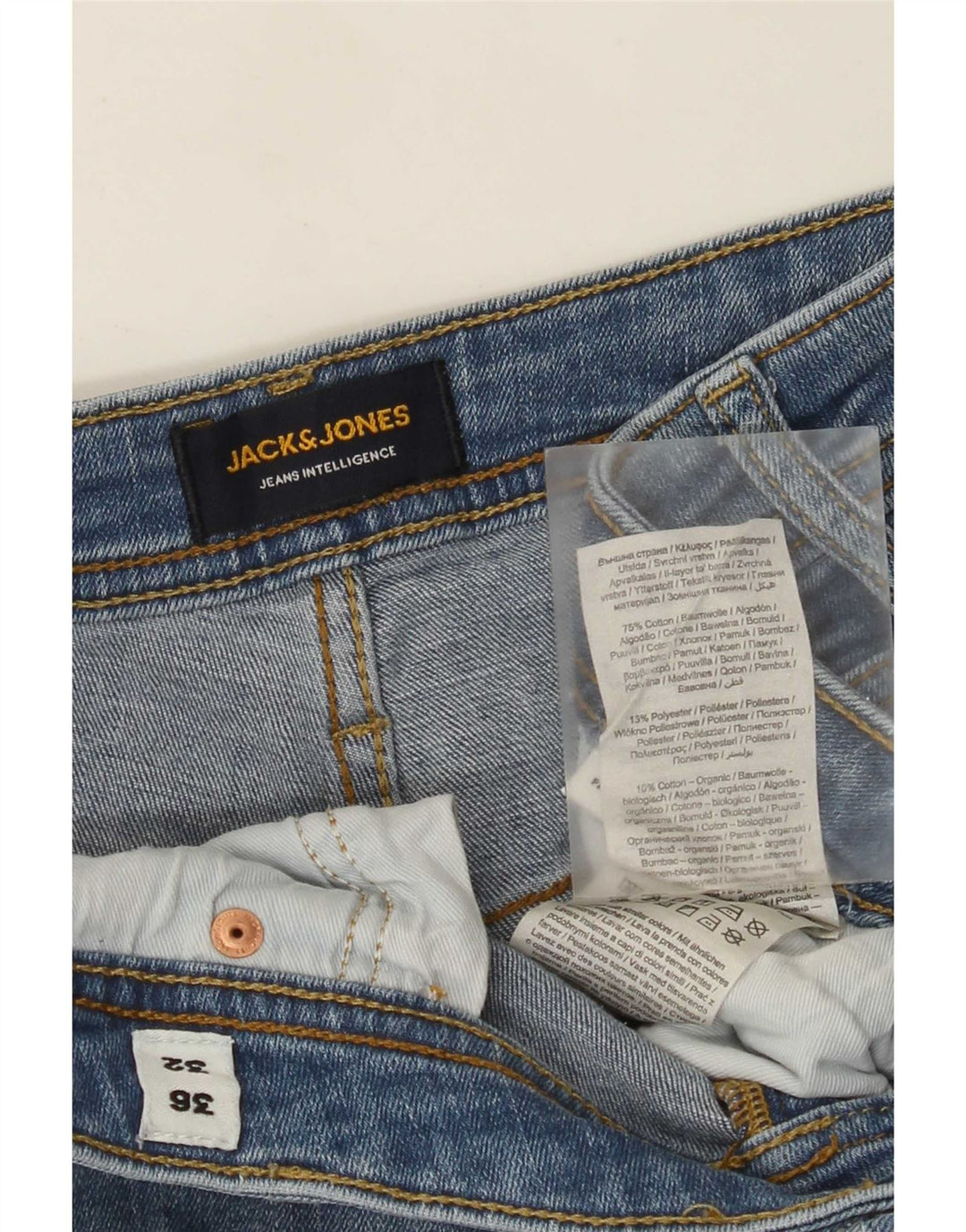 Jack & Jones Herre Distressed Slim Jeans W36 L32 Blå Bomuld