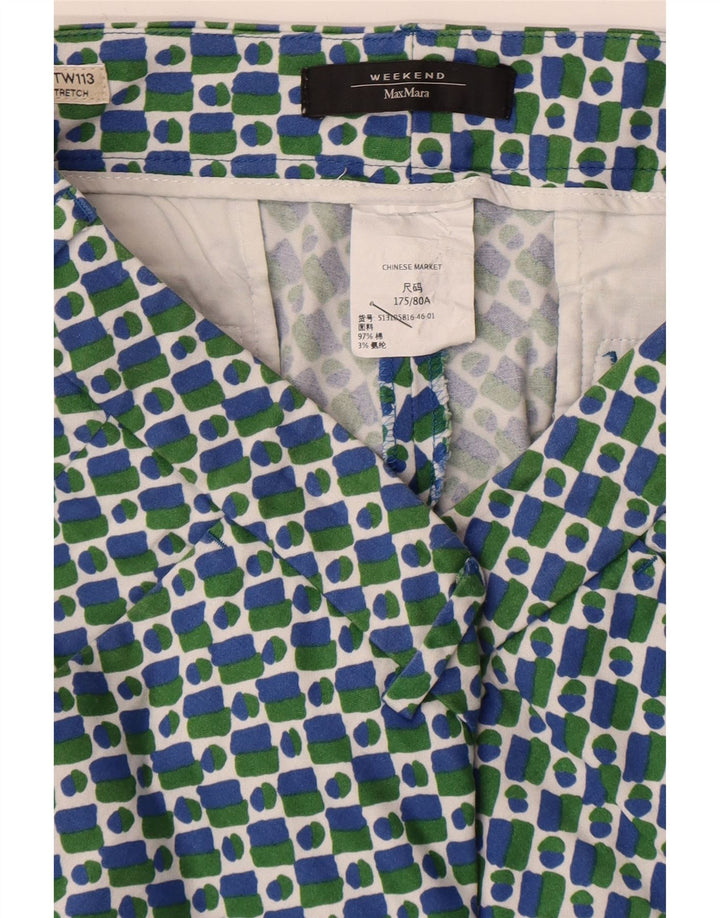 Max Mara Dame Weekend Lige Chino Bukser W32 L26 Blå Geometrisk