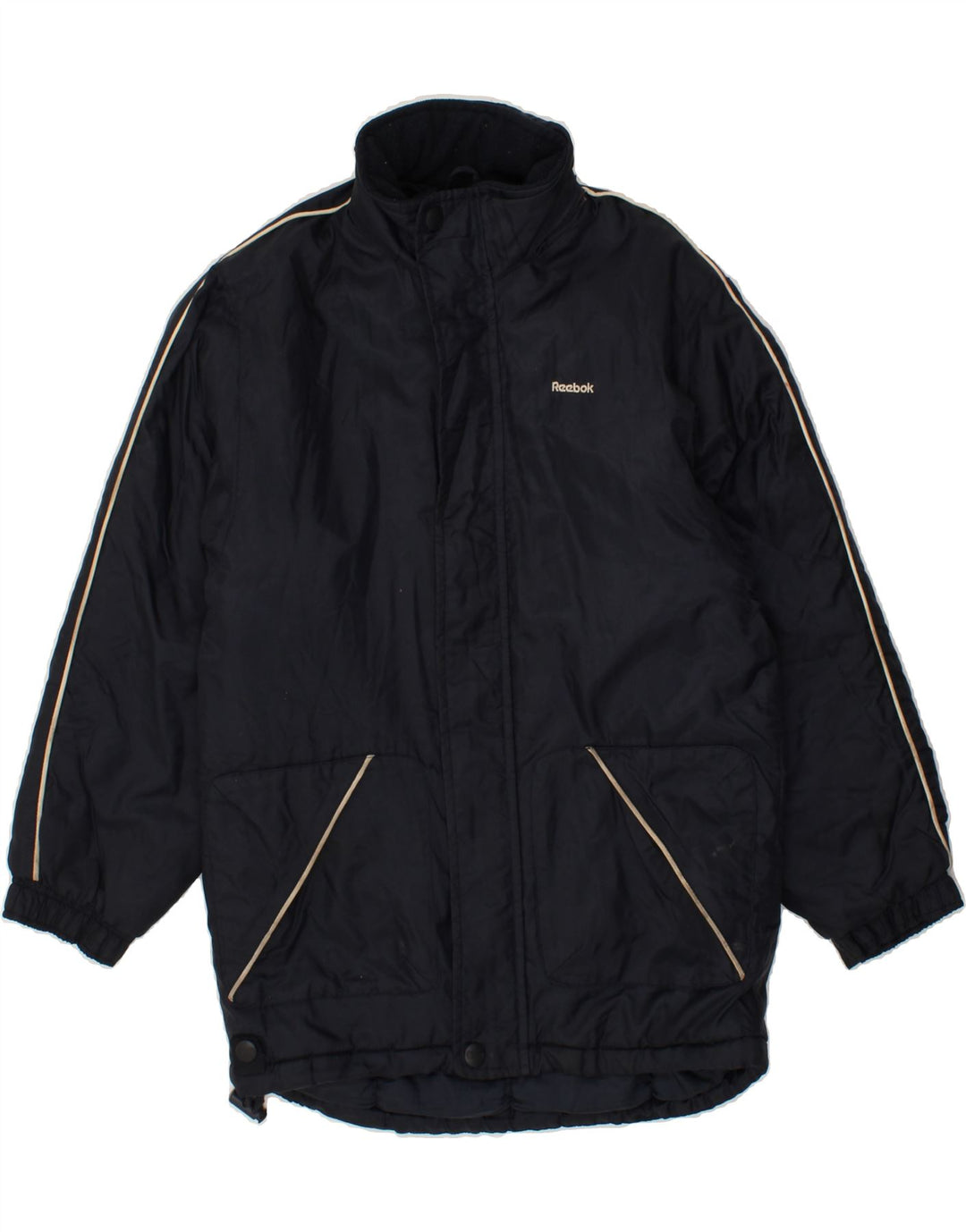 REEBOK Boys Padded Coat 11-12 Years Navy Blue Nylon Vintage Reebok and Second-Hand Reebok from Messina Hembry 