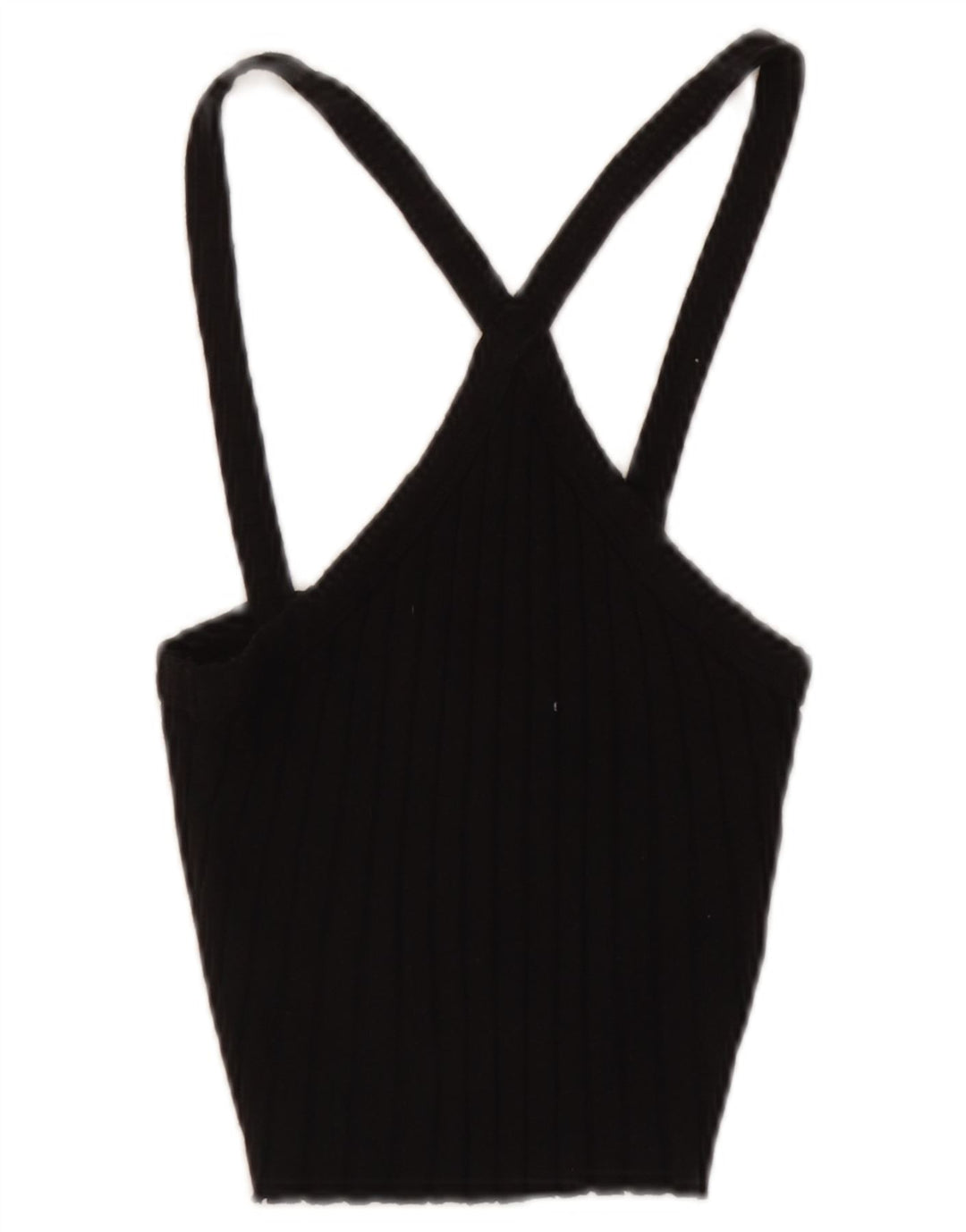 Zara Womens Crop Halter Top UK 8 Small Black Bomuld