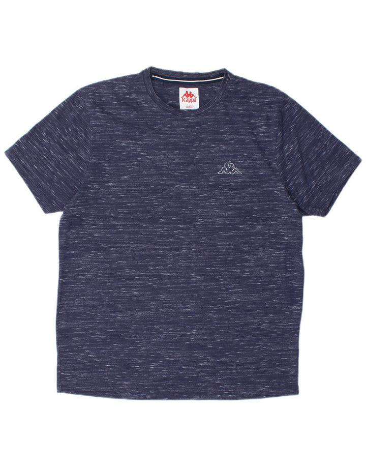KAPPA Herre T-Shirt Top Large Navy Blue Flecked Polyester