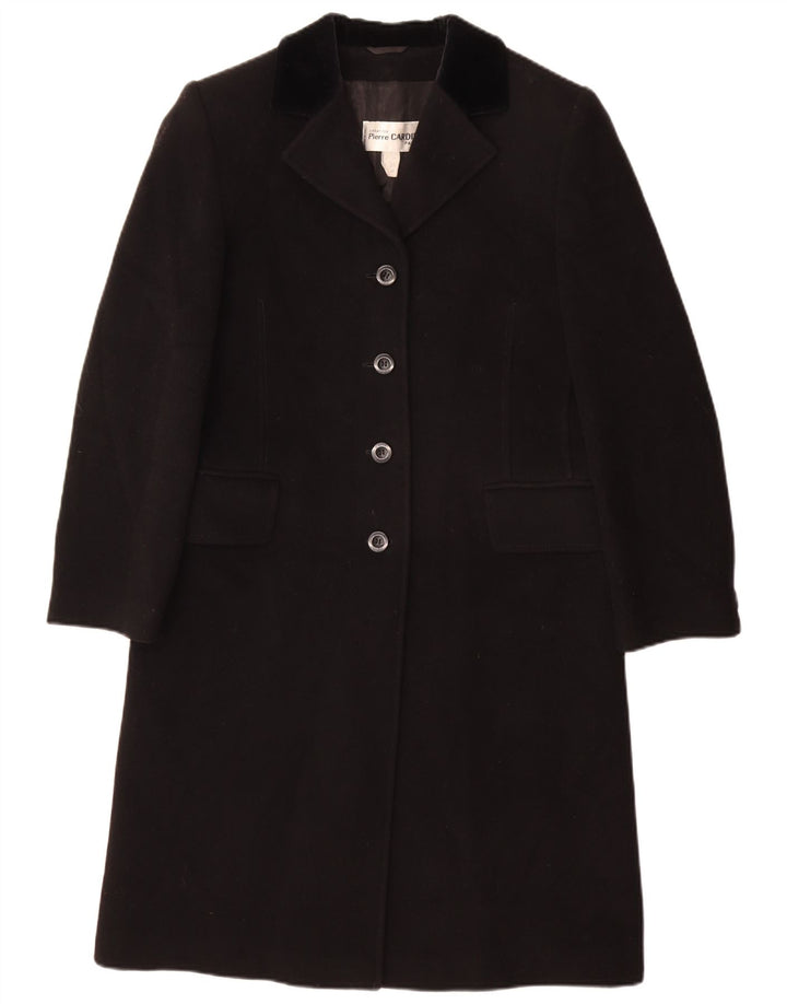 Pierre Cardin Dame Overfrakke EU 38 Medium Sort Uld Klassisk